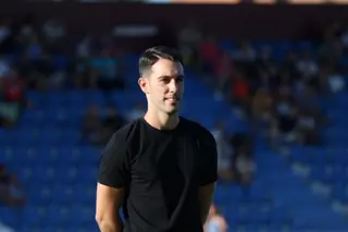 Javi Medina, en el estadio Reina Sofía.