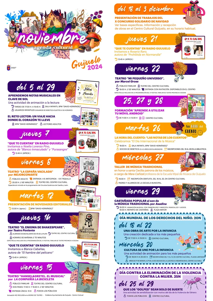AGENDA WEB CULTURAL NOVIEMBRE 2024