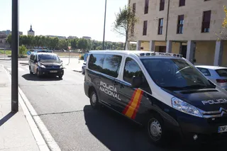 Llegada de la Policía Nacional a Salamanca desde Cataluña