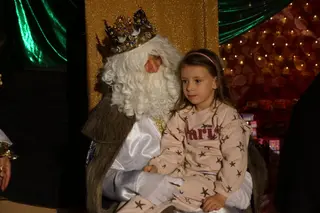 Sofía con Melchor, su Rey Mago preferido