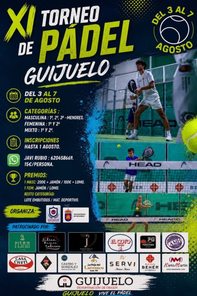 Cartel Del Xi Torneo De Padel De Guijuelo