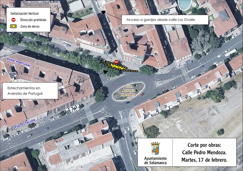 Corte de tráfico calle Pedro Mendoza