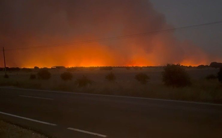 Incendio visto desde Villaseco de los Reyes dirección Monlera