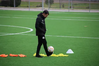 Raúl Casañ, durante un entrenamiento de Unionistas | FOTO SALAMANCA24HORAS.COM