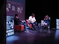 Los escritores Santiago Díaz, Agustín Martínez y María Suré.