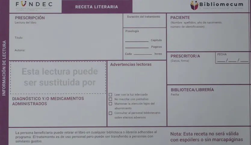 Ejemplo de recetario médico literario