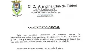 Comunicado arandina