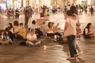 Imagen de la Plaza Mayor a las 23:30 horas de este viernes, 25 de junio