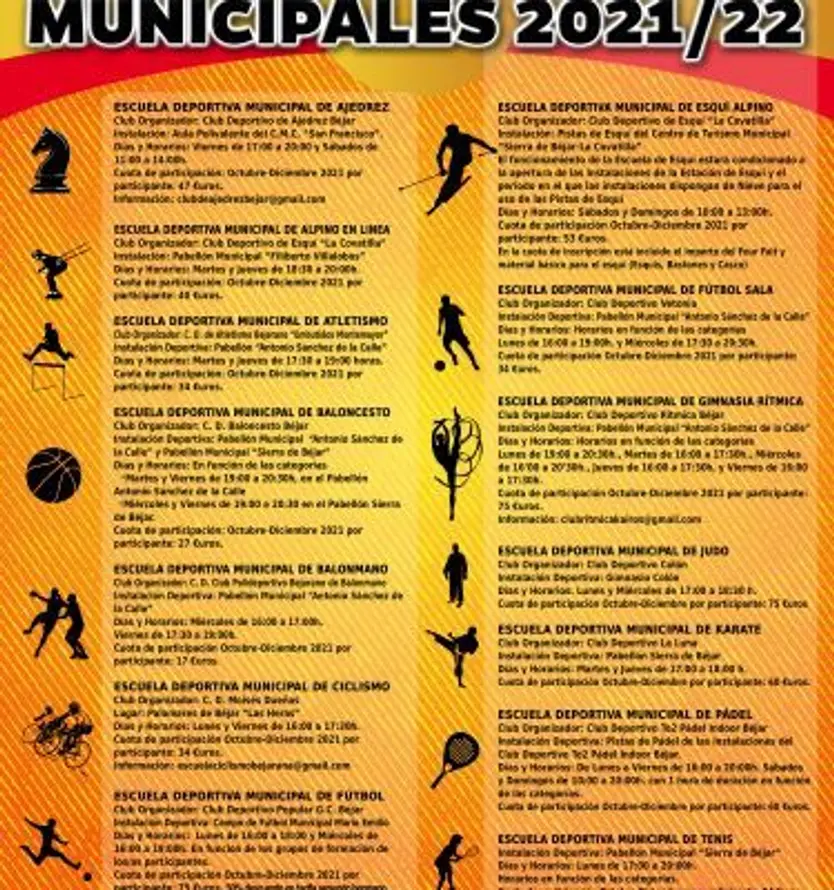 CARTEL ESCUELAS DEPORTIVAS MUNICIPALES 2021 22