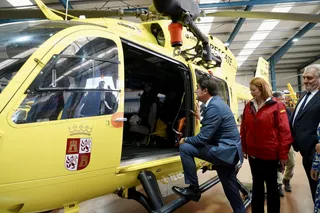 Juan Carlos Suárez-Quiñones, en un helicóptero de rescate