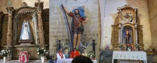 Imágenes de la Virgen del Árbol, San Cristóbal y San Sebastián de la ermita de Guadramiro