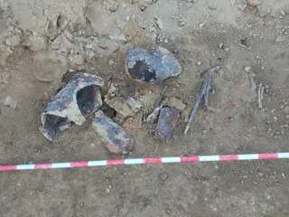 Momento del hallazgo de la armadura
