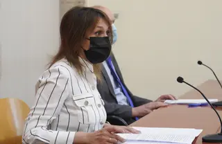 Rocío Lucas en la presentación de las nuevas medidas para el curso 21-22