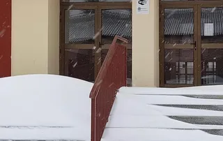 Nieve en el recinto ferial de la Diputación