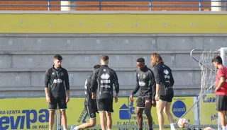 Abdul Awudu, en un entrenamiento con Unionistas en la temporada 2021/22 | FOTO SALAMANCA24HORAS.COM