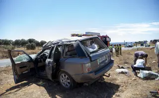 Accidente en la carretera de Matilla de los Caños, en el cruce del Hospital de los Montalvos. Foto de archivo de ICAL