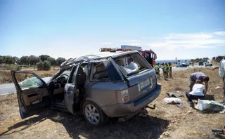 Accidente en la carretera de Matilla de los Caños, en el cruce del Hospital de los Montalvos. Foto de archivo de ICAL