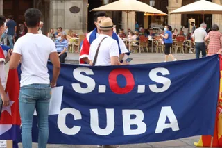 Manifestación de apoyo a Cuba