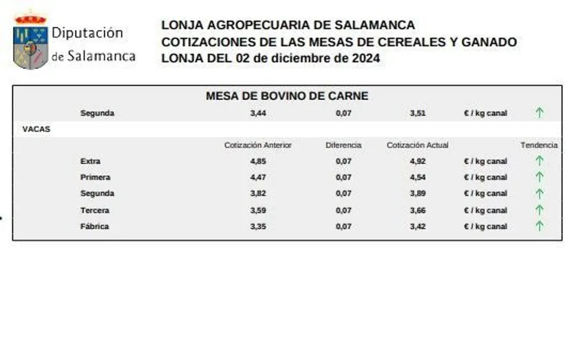 Bovino de carne 1 lonja 2 diciembre 2024