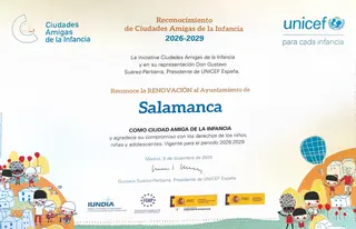Reconocimiento a Salamanca Como Ciudad Amiga De Los Niños