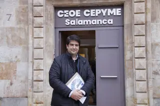 Diego García Hernández, a las puertas de CEOE CEPYME Salamanca.