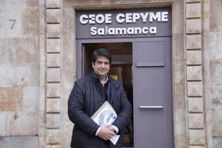 Diego García Hernández, a las puertas de CEOE CEPYME Salamanca.