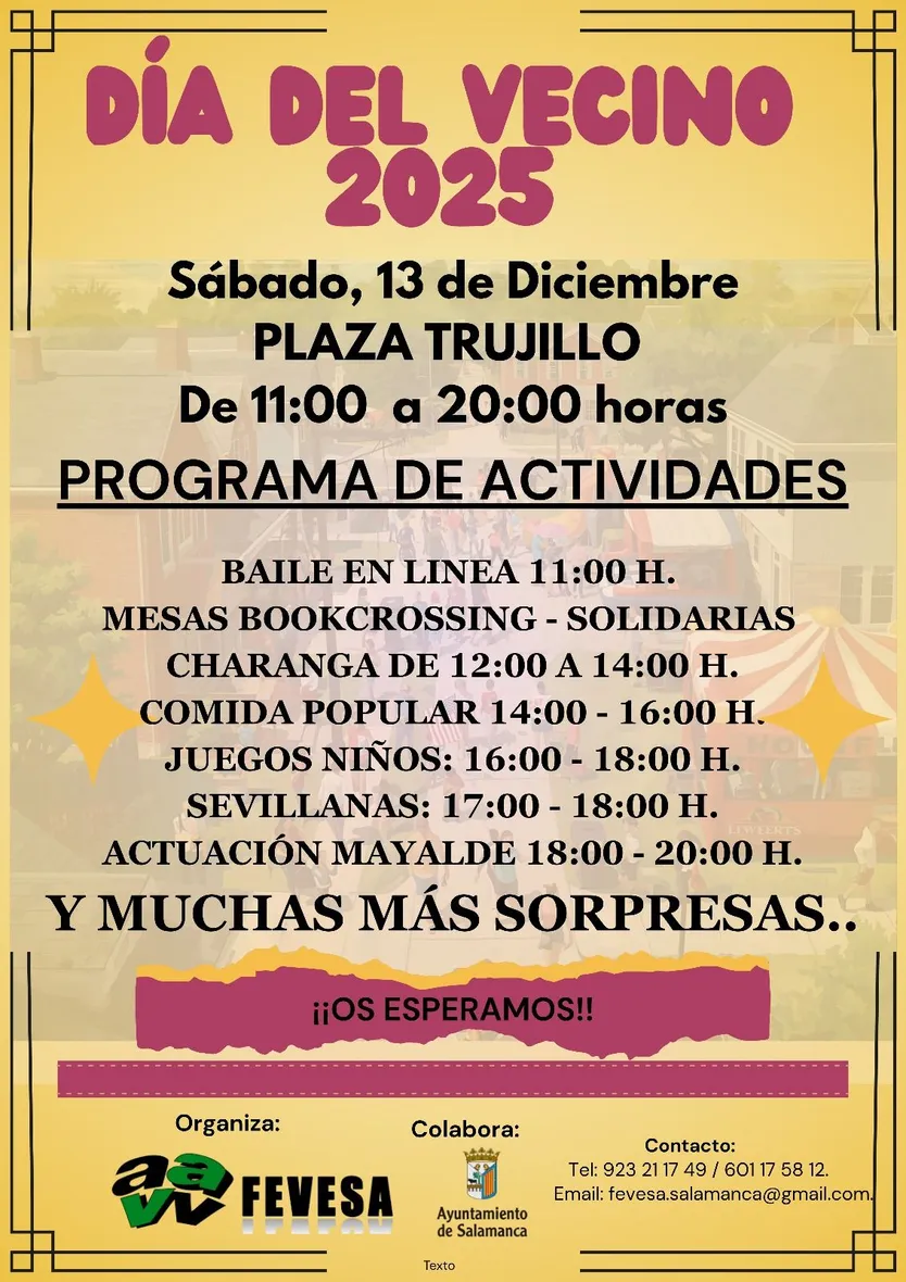 Programación Cartel Día del Vecino en Salamanca
