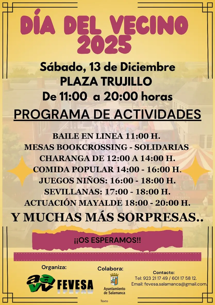 Programación Cartel Día del Vecino en Salamanca