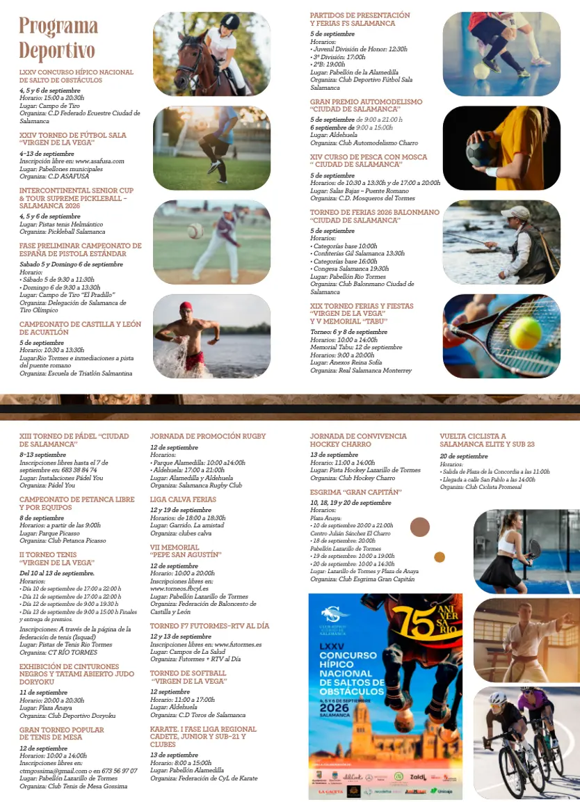 Programa Deportivo De Las Ferias Y Fiestas De Salamanca 2026