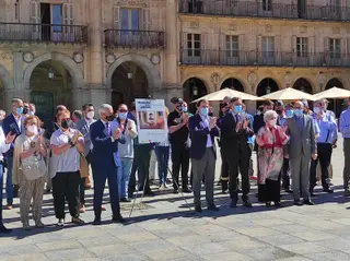 Homenaje a Miguel Ángel Blanco en la Plaza Mayor de Salamanca. Foto ARCHIVO SALAMANCA24HORAS