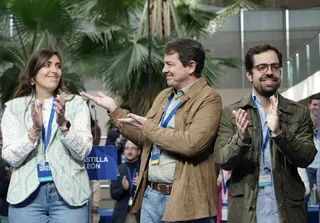 El presidente del PP de Castilla y León, Alfonso Fernández Mañueco, durante el Congreso de NNGG. ICAL