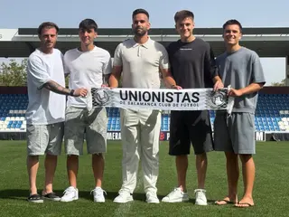 Presentación de Chatiliez, Pastor, Diego Caballo y Arnau Casas como jugadores de Unionistas.