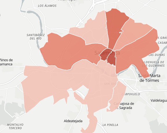 Divisi&oacute;n Realizada Por Europapress De Los Barrios De Salamanca