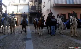 Los jóvenes recaudan 280 euros durante el petitorio a lomos de sus caballos