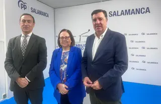Los diputados del PP por la provincia de Salamanca, Pedro Samuel Martín, María Jesús Moro y José Antonio Bermúdez de Castro | S24H