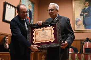 José Manuel de Luis Esteban junto al alcalde de Ciudad Rodrigo 