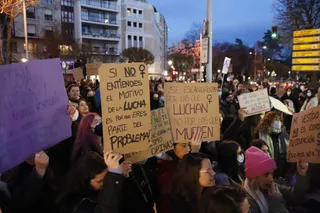 Manifestación organizada por el movimiento feminista de Salamanca