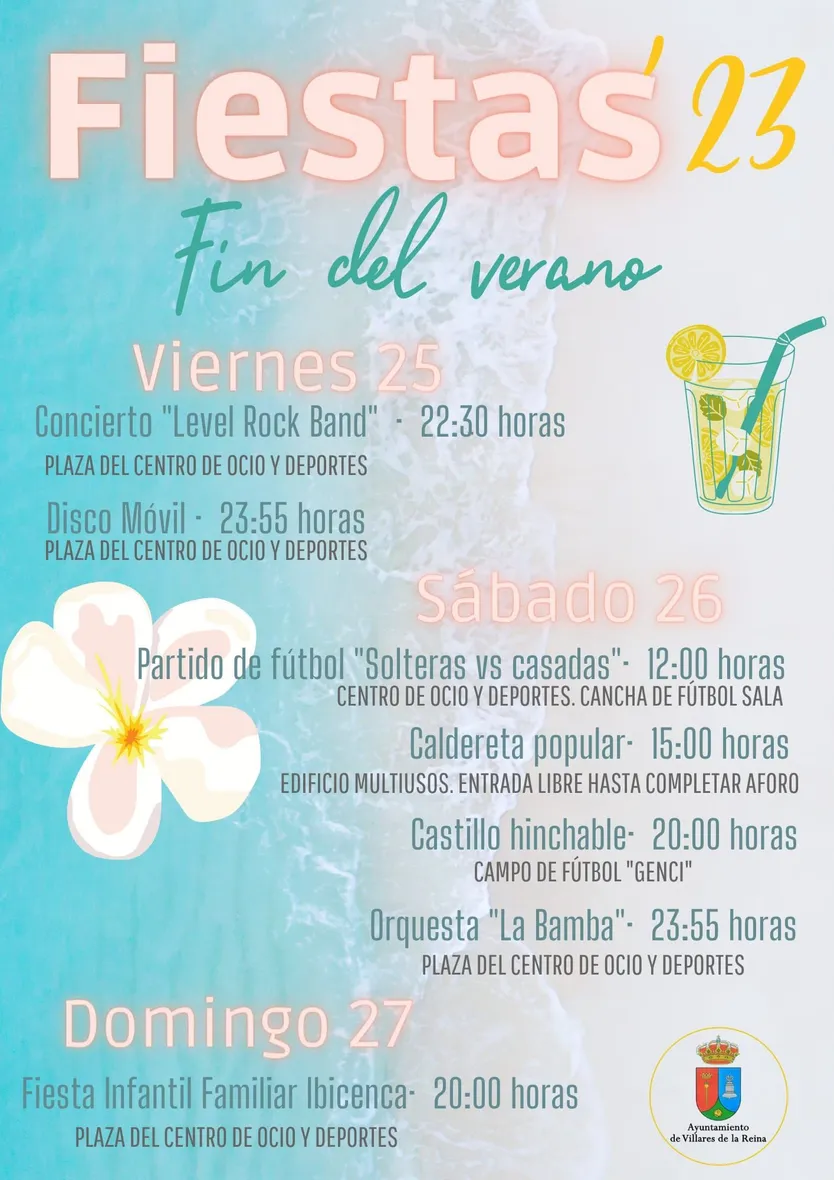 Cartel fiestas verano Villares 2023