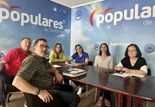 Reunión comité huelga Justicia en la sede del PP Salamanca