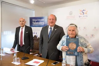 José Luis de las Heras, Enrique Cabero y Paulette Gabaudan en la presentación