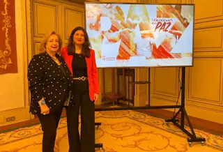 Miryam Rodríguez, presenta la nueva edición del programa 'Vacaciones en paz' junto a Ángeles Giménez presidenta de AMPUSASA