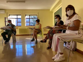 Alumnos de inglés en el Centro de Mayores Juan de la Fuente