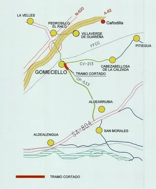 Corte de carretera de Gomecello a San Morales