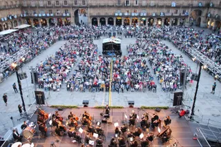 Un concierto en la Plaza Mayor en una imagen de archivo