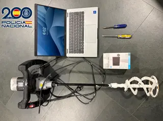 Material incautado al ladrón. Policía Nacional 