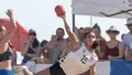 María Guinaldo , en un torneo de balonmano playa.
