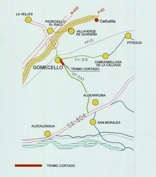 Corte de carretera de Gomecello a San Morales