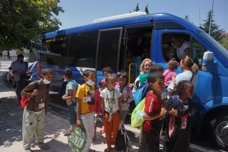 Llegada de los niños saharauis a Salamanca. Foto de archivo