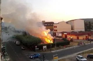 Incendio en el parque del Pozuelo de Guijuelo
