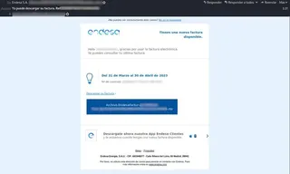 Factura falsa que suplanta a Endesa. Foto @guardiacivil